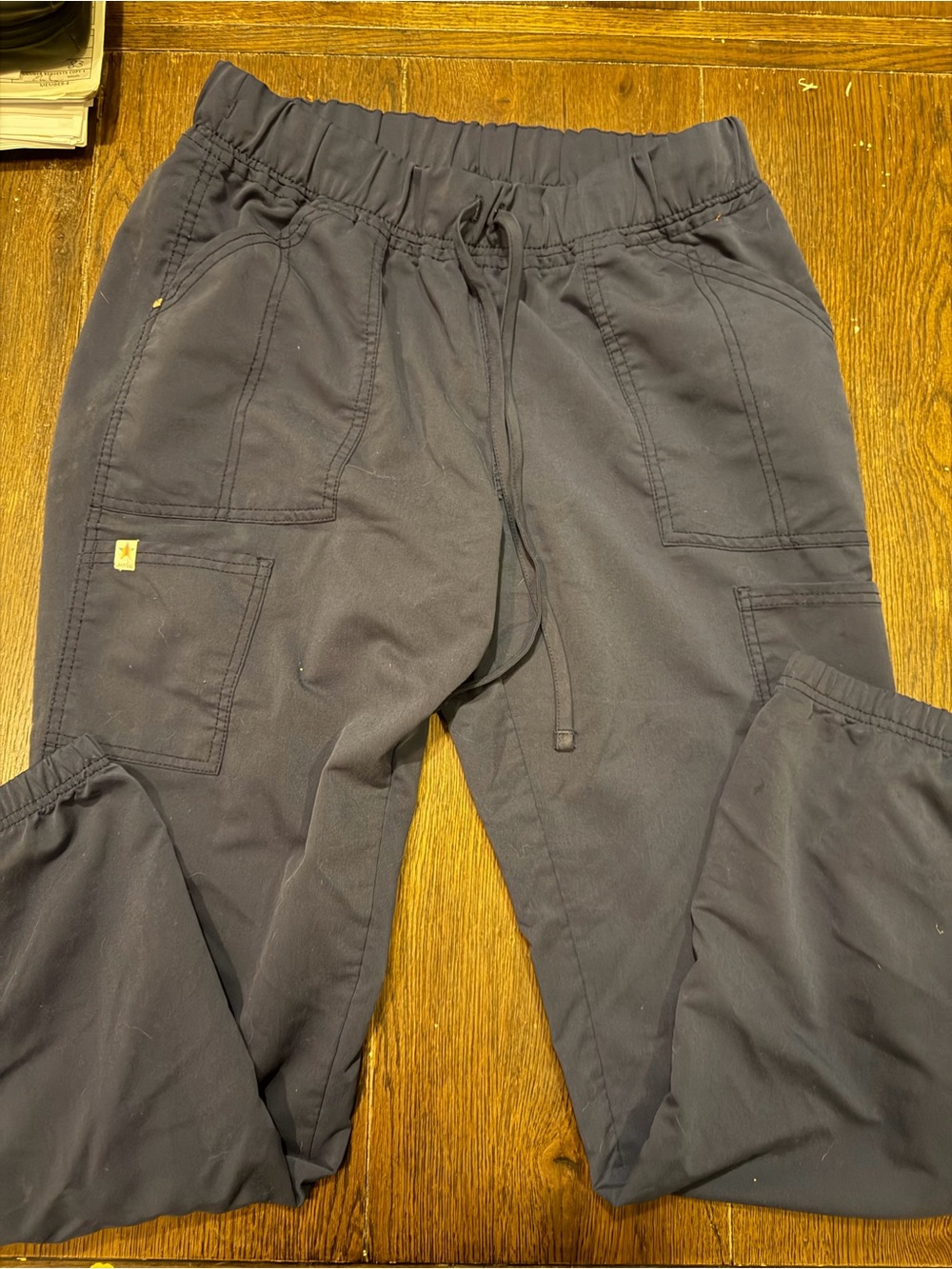 Scrubstar Navy Elastic-Waist Cargo Joggers